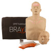 Brayden Advanced CPR Manikin with Red Illumination showing Manikin Torso, Alternate Face, Batteries and Instructions