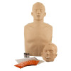 training manikin of a male head and torso for cpr training including rescue breaths with sterile wipes and a replacement face