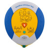 a front image of the heartsine trainer unit showing pictorial instructions like the real AED
