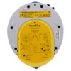 Back view of the heartsine samaritan pad 350p trainer showing yellow Trainer-Pak with instructional diagrams
