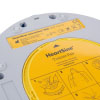 a close up view of the product label stating HeartSine Samaritan PAD 360P Trainer with Heart Sine Trainer-Pak