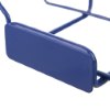 Bottom view of the Heartsine Samaritan Pad Defibrillator wall bracket in blue metal frame