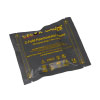 a grey package with yellow writing stating a z-fold haemostatic gauze