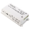 angled shot of a white rectangular battery with black writing stating the manufacturer Schiller and warning symbols to look after and dispose of a lithium battery safely