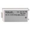 Back of schiller fred easyport battery showing text and specifications on white surface