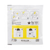 a front straight on shot of the square shaped pad packaging showing the pictorial instructions on the Schiller FRED Easy paediatric pads