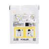 a straight front image of the pads for the Schiller FRED Easyport paediatric defibrillator pads showing the instructions on how to use the pads on a child