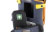 A close-up of a grey and orange defibrillator case