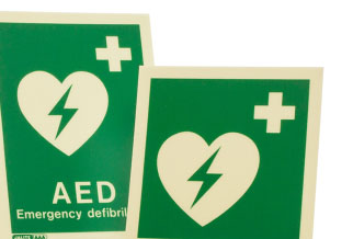 glow-in-the-dark Defibrillator Signs