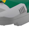 A close-up of the defibrillators LEDs