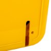 Close-up of the connection detail on a yellow polycarbonate outdoor defibrillator cabinet lock heating light