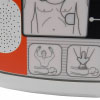 A close-up of CPR instructions on the front on the defibrillator
