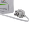 A close-up of the connector on the defibrillator replacement pads