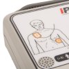 Close up of pad placement diagram on the ipad spr semi auto defibrillator showing numbered positions on a chest