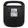 the back of a black defibrillator showing the labels and serial numbers
