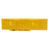 the end of a yellow rectangular battery there are no visible markings or wording