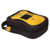the defibtech lifeline view soft carry case in black with a defibrillator inside