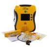 defibtech lifeline view semi automatic defibillator with battery, electrode pads, instructions and packaging displayed
