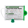 a front view of the adult paediatric pads for the ipad nfk200 with pictorial instructions on how and where to place the electrodes on a patient in an emergency