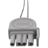 Physio Control Lifepak 1000 500 edge system defibrillator pads preconnect showing the grey connector end with three plug sockets
