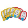Physio Control Lifepak adult Quik Pak training pads showing five pairs of electrode pads with diagrams of placement on a person