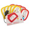 physio control lifepak crt adult training electrodes 5 pair showing packs of training electrode pads and a red plastic frame