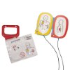 Replacement pads from the physio control lifepak cr plus charge pak electrode replacement kit showing front and side placement diagrams