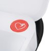 Closeup of the red heart with lightning button on the physio control lifepak cr2 usb fully automatic defibrillator with handle
