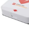 Latch on the Physio Control Lifepak CR2 USB fully automatic defibrillator with handle shown on white casing