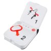 physio control lifepak cr2 usb fully automatic defibrillator with handle open showing internal instructions and placement guides
