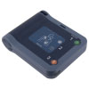 A dark and light blue defibrillator
