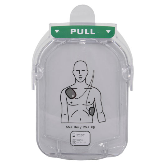 A set of replacement adult pads for a Philips HeartStart defibrillator