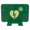 mediana hearton a15 defibrillator wall bracket showing front with heart and lightning bolt symbol on green panel