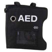 Rmmeda16Cb Mediana Hearton A16 Defibrillator Soft Carry Case Front a front view of the mediana hearton a16 showing which way it opens and in bold white lettering AED