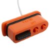 Connector part of mediana hearton a16 adult paediatric defibrillator pads in orange plastic with black and white cable attached