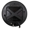 the back of a plastic circular cabinet, the manufacturers logo and brand are visible stating rotaid a black securing strap is shown at the bottom 