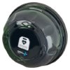 angled rotaid solid plus defibrillator cabinet alarm in a rounded black and transparent casing with visible label