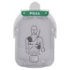 Front view of philips hs1 smart adult pads packaging showing placement diagram and pull tab