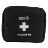 a black soft case with white text st johns ambulance first aid kit
