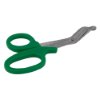 aed responder kit showing tuff kut scissors with green handles and a curved stainless steel blade