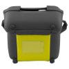 a shot of the back of the zoll aed 3 carry case showing the rubberised feet for the case to be placed on the floor and a plastic slot for identification information to be put