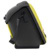 Side view of the zoll aed 3 carry case showing the black and yellow outer shell and carrying strap
