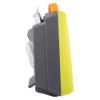 Side view of zoll aed 3 defibrillator full automatic showing its grey and yellow casing with orange handle