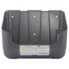 a front view of a grey plastic defi wall bracket at the front is a label with the brand name zoll in blue