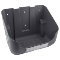 Zoll Aed 3 Defibrillator Wall Mounted Bracket angled zoll aed 3 defibrillator wall mounted bracket in dark plastic with mounting holes and label holder