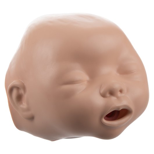 Laerdal Baby Anne Cpr Training Manikin Faces Light Skin Angled view of laerdal baby anne cpr training manikin with light skin showing closed eyes and open mouth