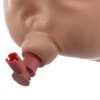 Close up of the valve on the laerdal baby anne cpr training manikin with light skin tone
