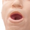 Closeup of the throat on the laerdal choking charlie training manikin showing the open mouth and airway cavity