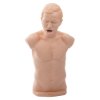 laerdal choking charlie training manikin showing the front view of a head and upper torso with mouth open
