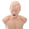 Top view of the laerdal choking charlie training manikin showing a lifelike face with closed eyes and open mouth